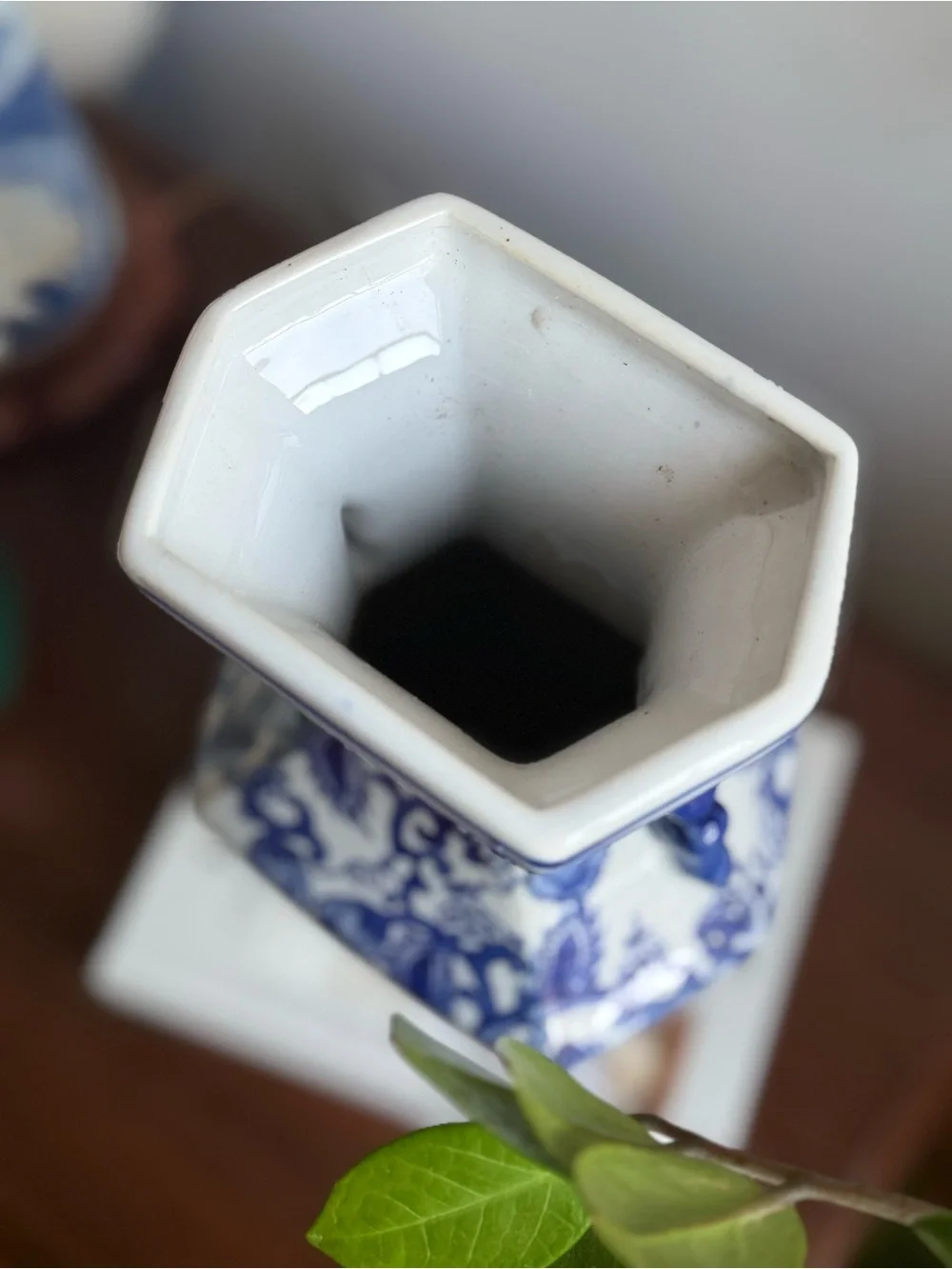 Blue and White Floral Porcelain Vase